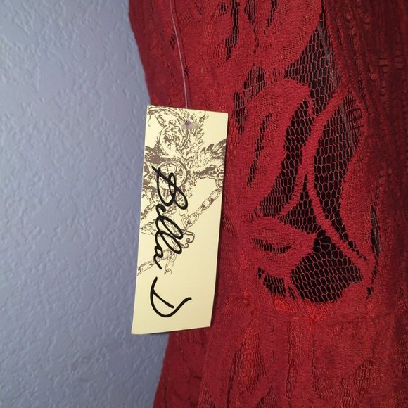 Bella D. Red Lace Dress. (Juniors Large) - Picture 2 of 6